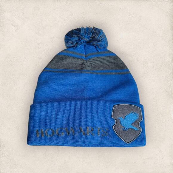 Ravenclaw Hogwarts Cuffed Folded Blue-Grey Beanie - Picture 1 of 5